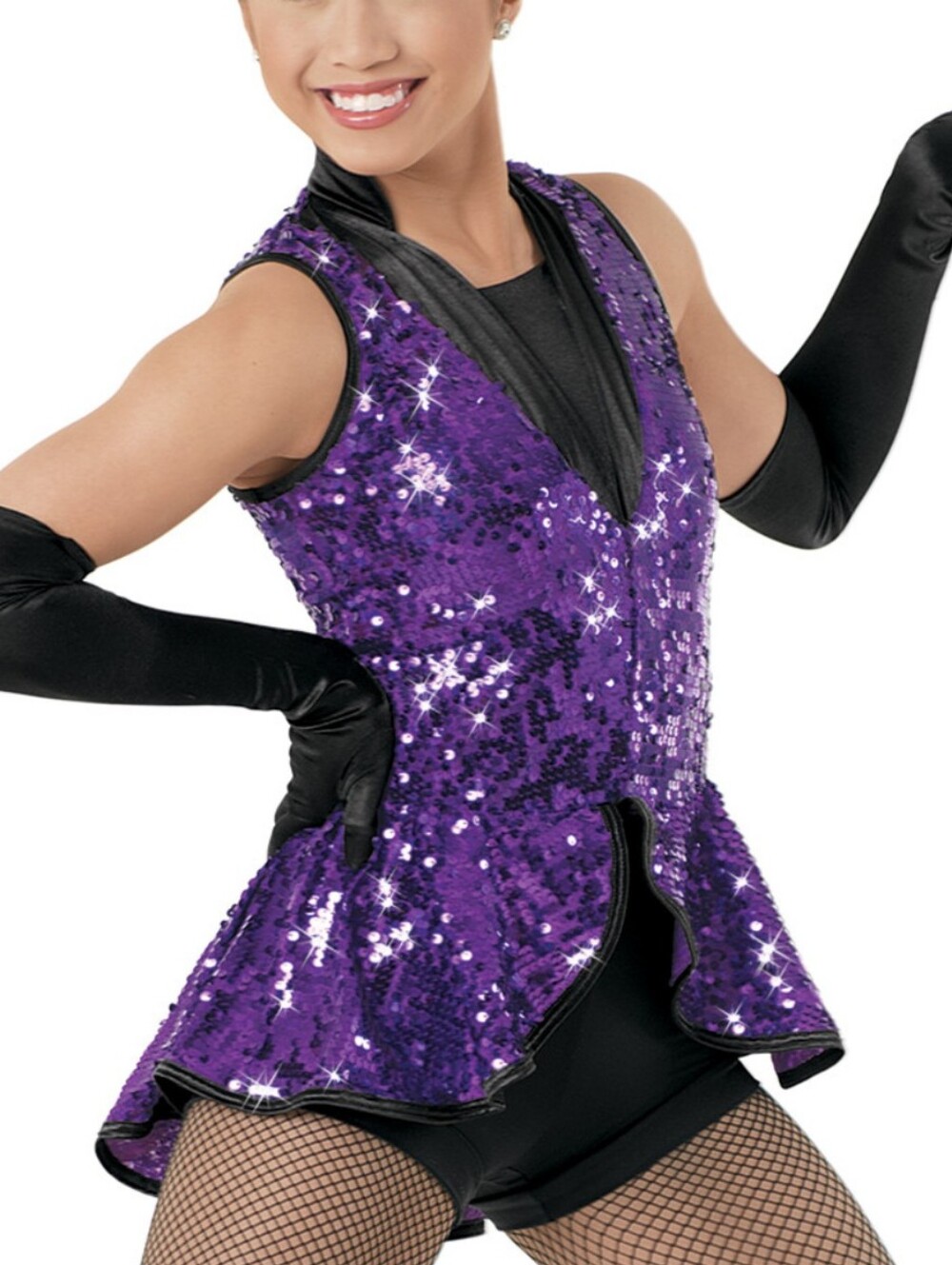 Weissman Girls Large LC Purple Sequin Dance Jazz Costume